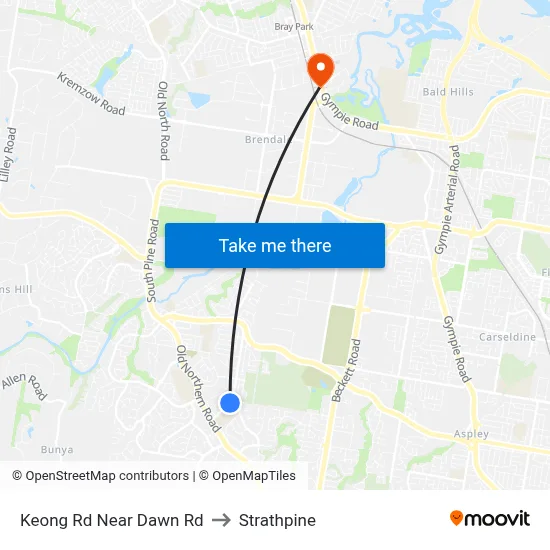Keong Rd Near Dawn Rd to Strathpine map