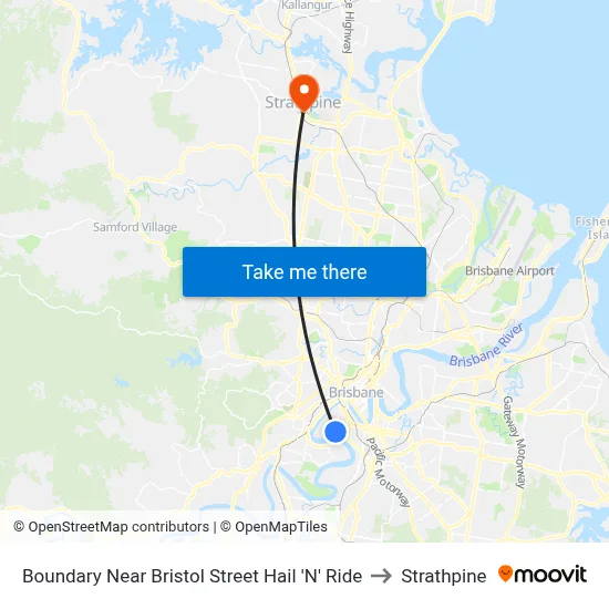 Boundary Near Bristol Street Hail 'N' Ride to Strathpine map