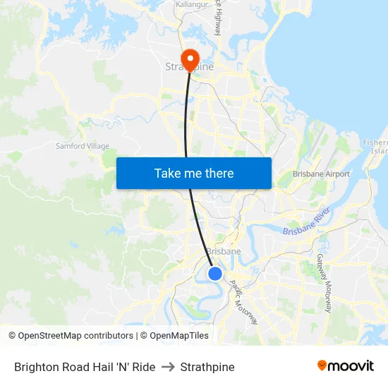 Brighton Road Hail 'N' Ride to Strathpine map