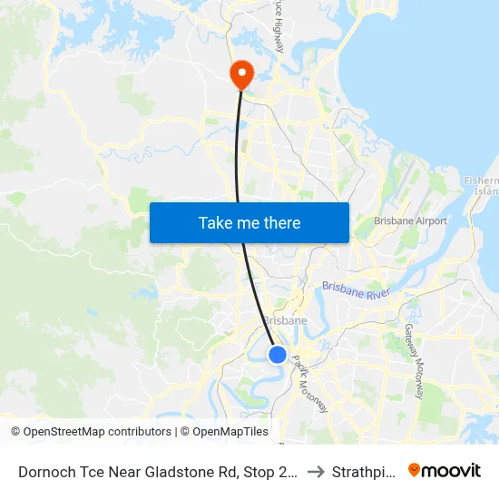 Dornoch Tce Near Gladstone Rd, Stop 21a to Strathpine map