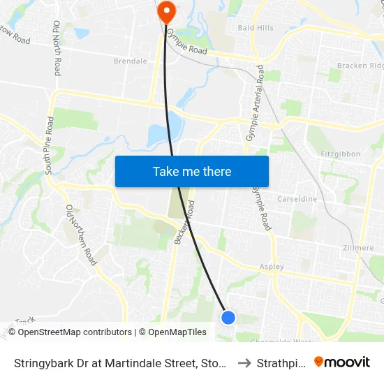 Stringybark Dr at Martindale Street, Stop 47 to Strathpine map