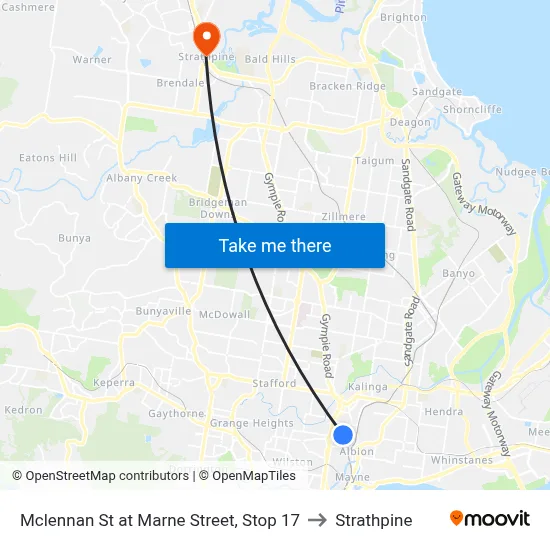 Mclennan St at Marne Street, Stop 17 to Strathpine map