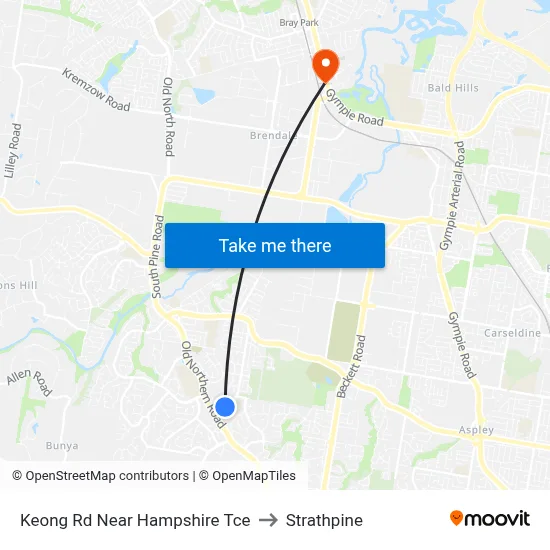 Keong Rd Near Hampshire Tce to Strathpine map