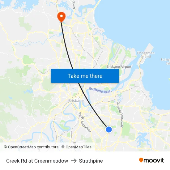 Creek Rd at Greenmeadow to Strathpine map