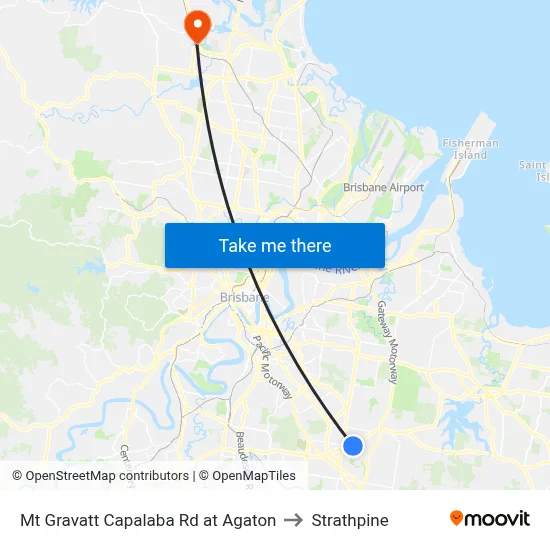 Mt Gravatt Capalaba Rd at Agaton to Strathpine map