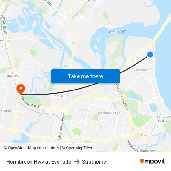 Hornibrook Hwy at Eventide to Strathpine map