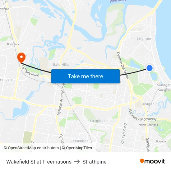Wakefield St at Freemasons to Strathpine map