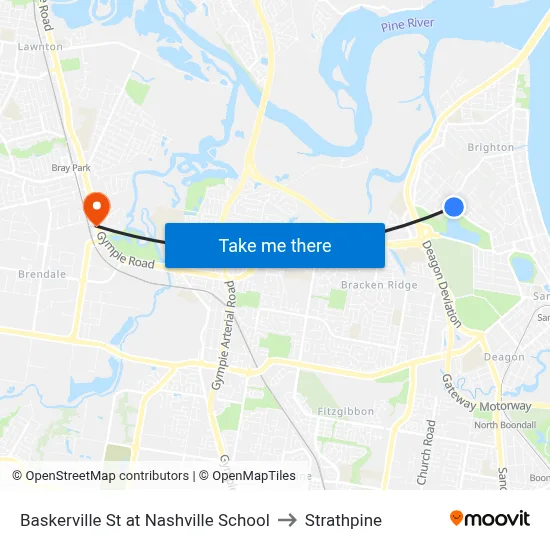 Baskerville St at Nashville School to Strathpine map