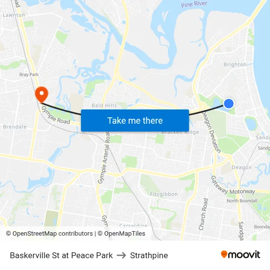 Baskerville St at Peace Park to Strathpine map