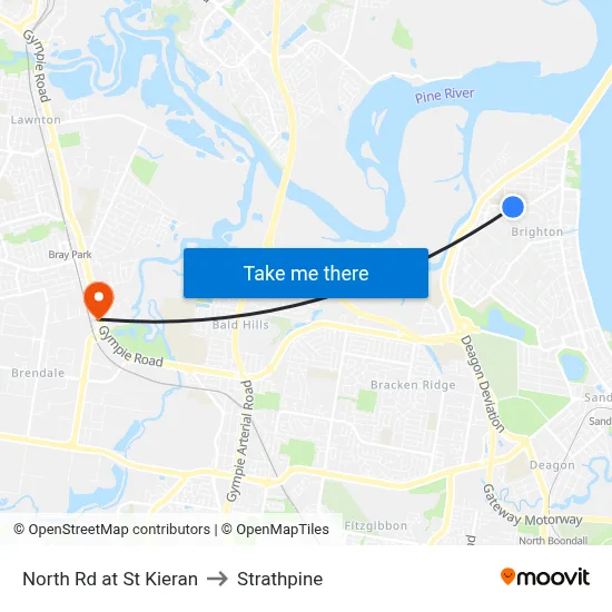 North Rd at St Kieran to Strathpine map