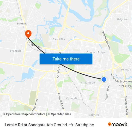Lemke Rd at Sandgate Afc Ground to Strathpine map