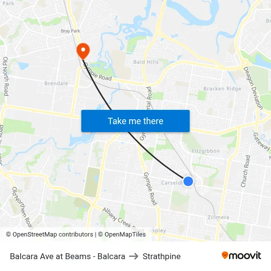 Balcara Ave at Beams - Balcara to Strathpine map
