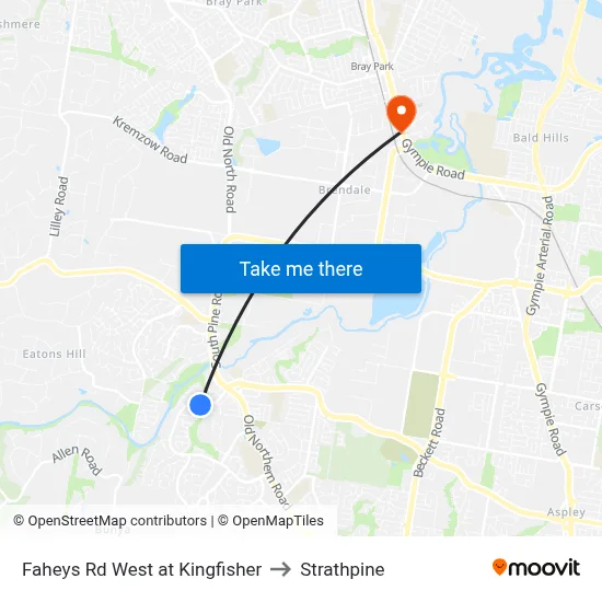 Faheys Rd West at Kingfisher to Strathpine map