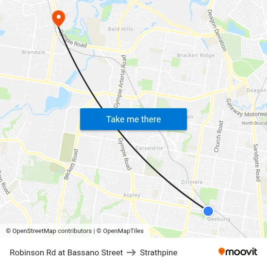 Robinson Rd at Bassano Street to Strathpine map
