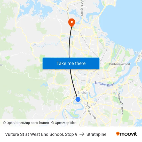 Vulture St at West End School, Stop 9 to Strathpine map
