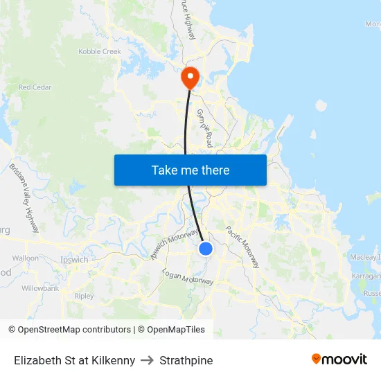 Elizabeth St at Kilkenny to Strathpine map