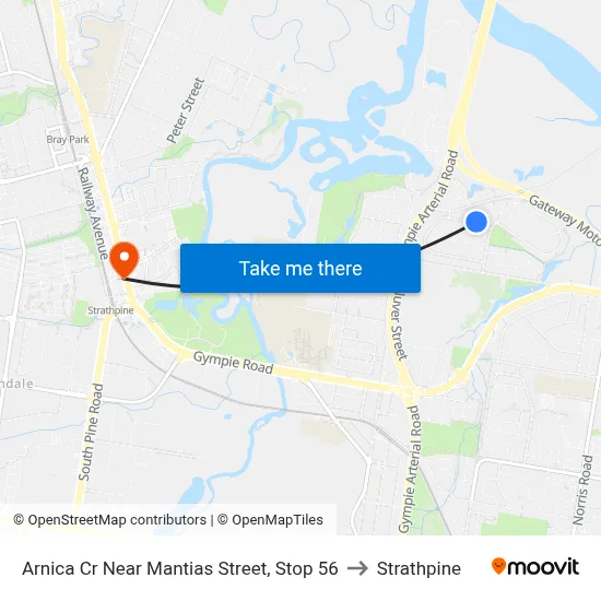 Arnica Cr Near Mantias Street, Stop 56 to Strathpine map