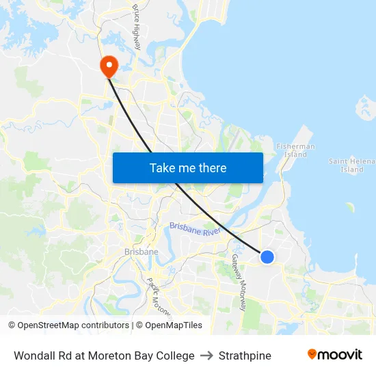 Wondall Rd at Moreton Bay College to Strathpine map