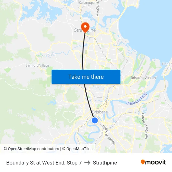 Boundary St at West End, Stop 7 to Strathpine map