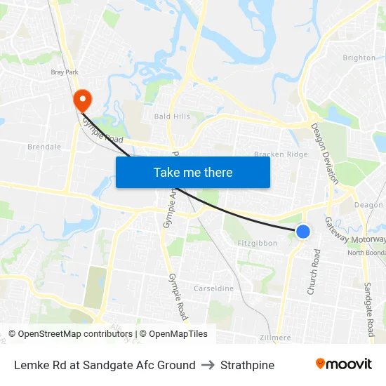 Lemke Rd at Sandgate Afc Ground to Strathpine map