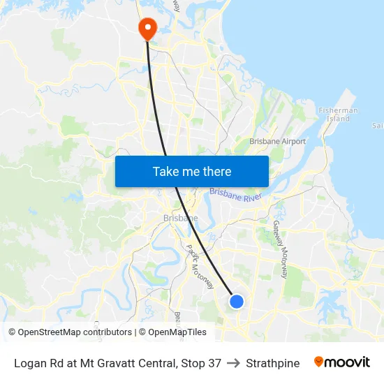 Logan Rd at Mt Gravatt Central, Stop 37 to Strathpine map