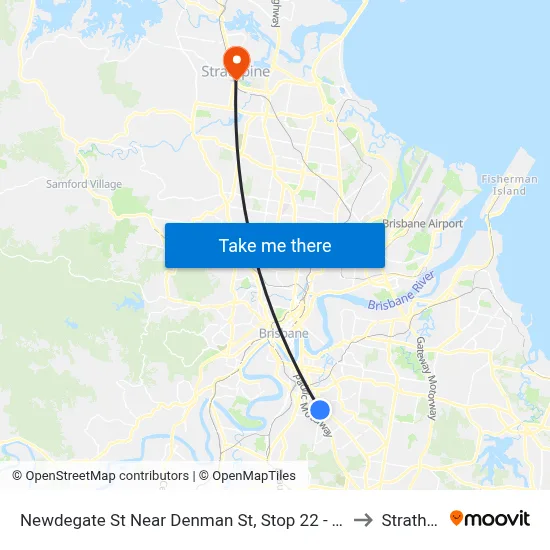 Newdegate St Near Denman St, Stop 22 - Temp Closure to Strathpine map