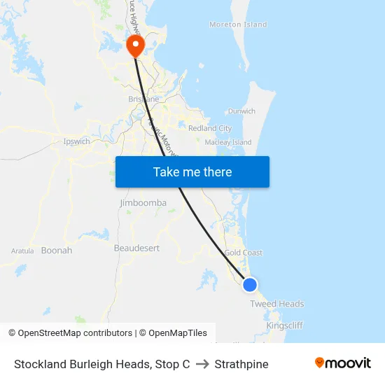 Stockland Burleigh Heads, Stop C to Strathpine map