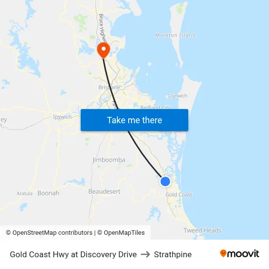 Gold Coast Hwy at Discovery Drive to Strathpine map