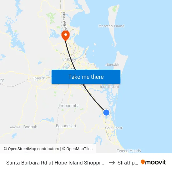 Santa Barbara Rd at Hope Island Shopping Centre to Strathpine map
