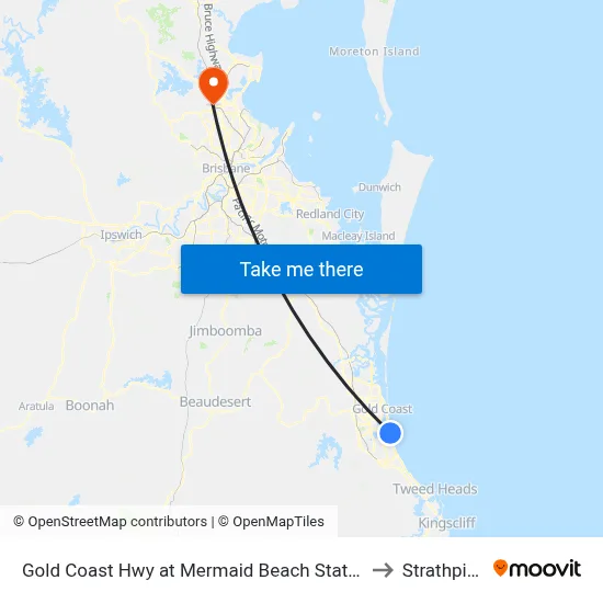 Gold Coast Hwy at Mermaid Beach Station to Strathpine map