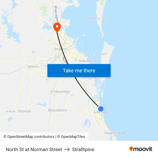 North St at Norman Street to Strathpine map