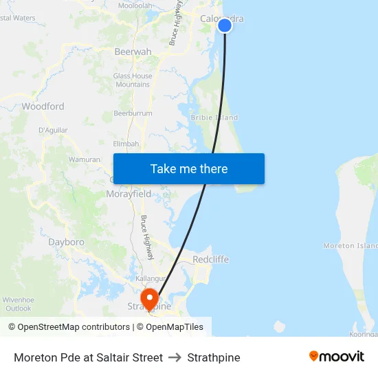 Moreton Pde at Saltair Street to Strathpine map