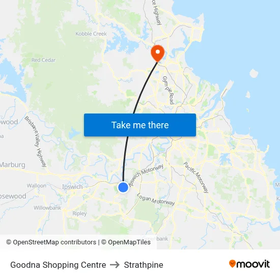Goodna Shopping Centre to Strathpine map