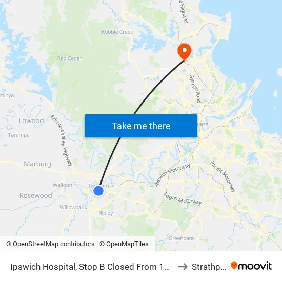 Ipswich Hospital, Stop B to Strathpine map