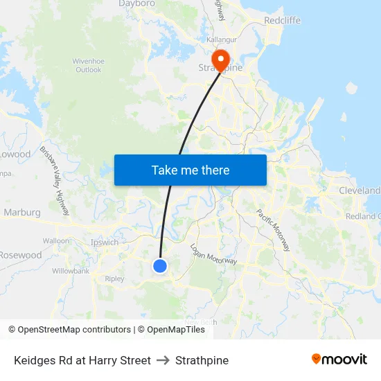 Keidges Rd at Harry Street to Strathpine map