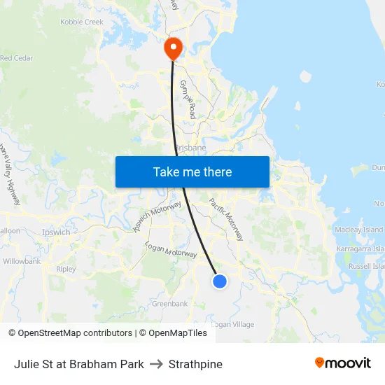 Julie St at Brabham Park to Strathpine map