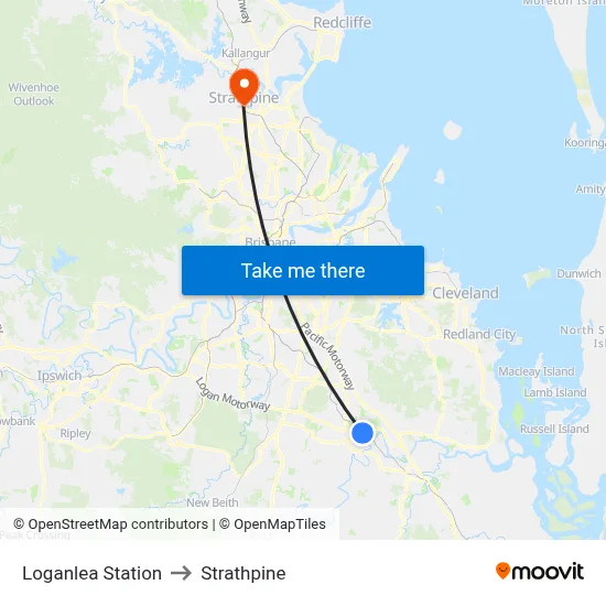 Loganlea Station to Strathpine map