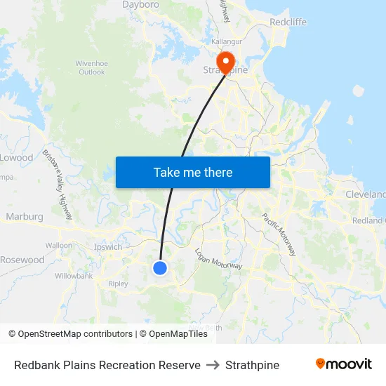 Redbank Plains Recreation Reserve to Strathpine map