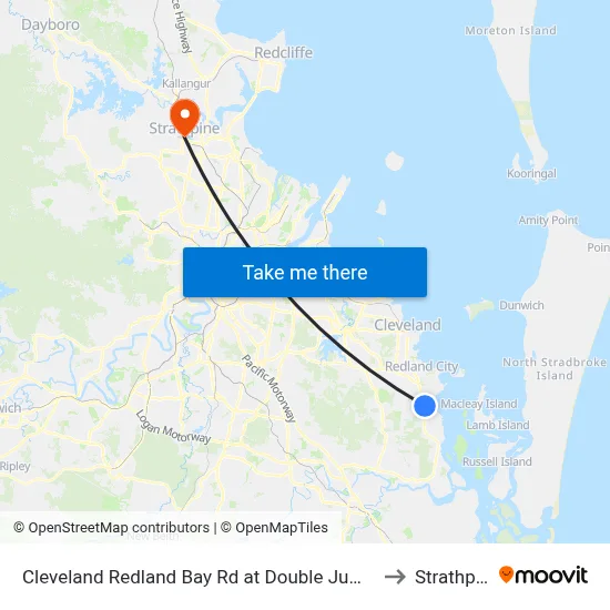 Cleveland Redland Bay Rd at Double Jump Road to Strathpine map
