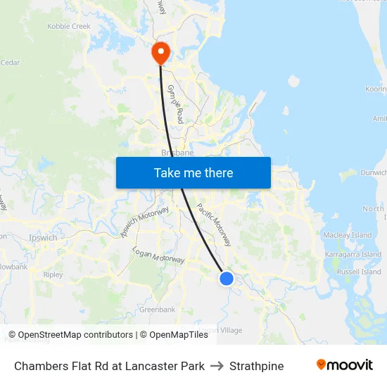 Chambers Flat Rd at Lancaster Park to Strathpine map