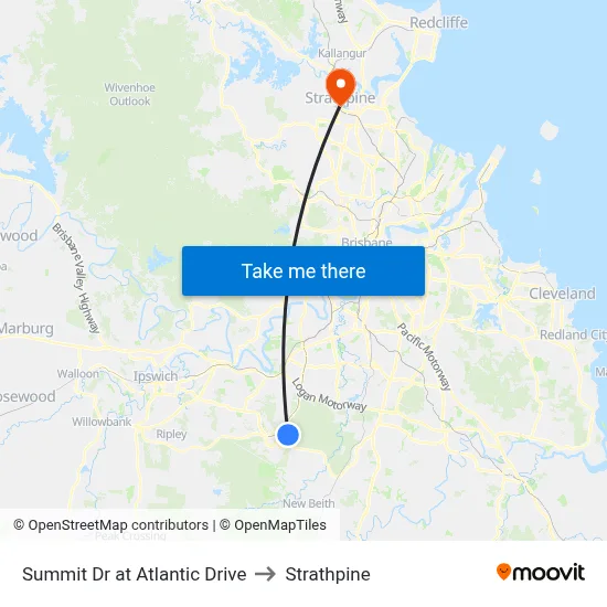 Summit Dr at Atlantic Drive to Strathpine map