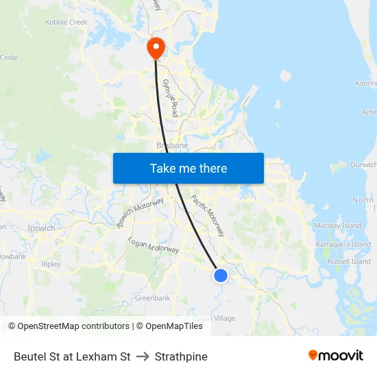 Beutel St at Lexham St to Strathpine map