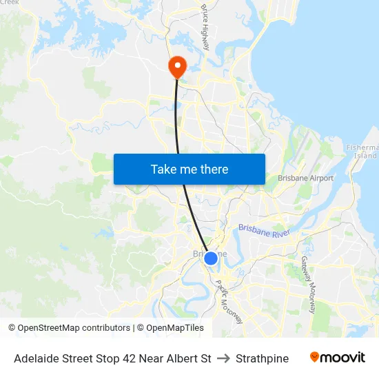 Adelaide Street Stop 42 Near Albert St to Strathpine map