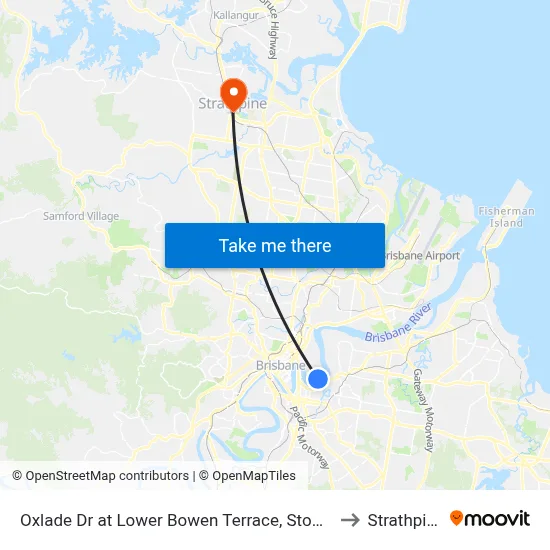 Oxlade Dr at Lower Bowen Terrace, Stop 19 to Strathpine map