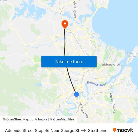Adelaide Street Stop 46 Near George St to Strathpine map