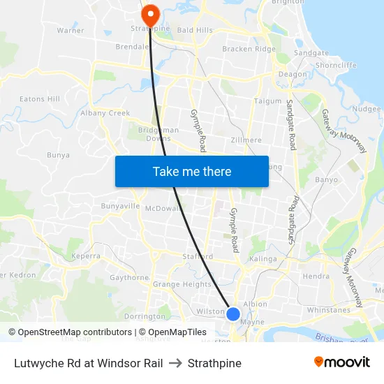 Lutwyche Rd at Windsor Rail to Strathpine map