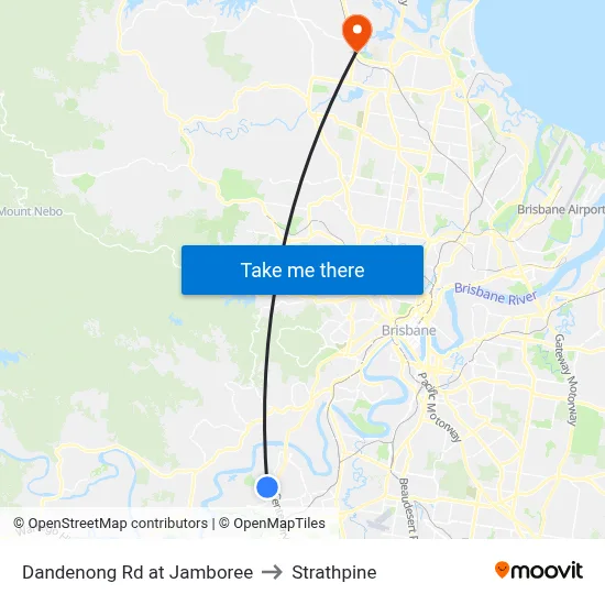 Dandenong Rd at Jamboree to Strathpine map