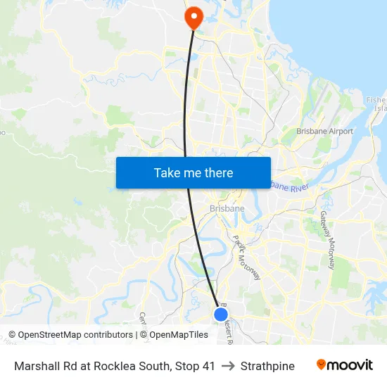 Marshall Rd at Rocklea South, Stop 41 to Strathpine map
