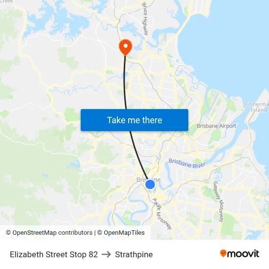 Elizabeth Street Stop 82 to Strathpine map