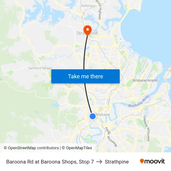 Baroona Rd at Baroona Shops, Stop 7 to Strathpine map